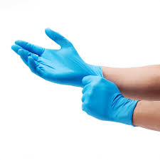 Blue nitrile gloves
